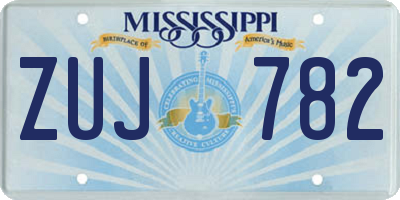 MS license plate ZUJ782
