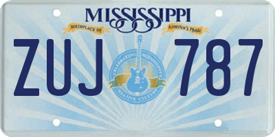 MS license plate ZUJ787