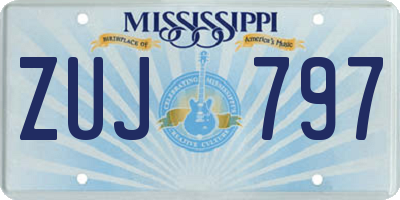 MS license plate ZUJ797