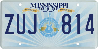 MS license plate ZUJ814