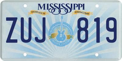 MS license plate ZUJ819