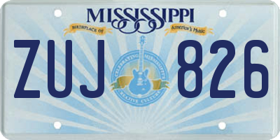 MS license plate ZUJ826