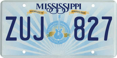 MS license plate ZUJ827