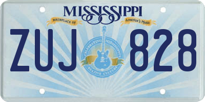 MS license plate ZUJ828