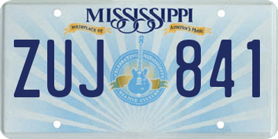MS license plate ZUJ841