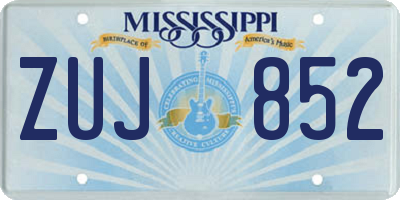 MS license plate ZUJ852