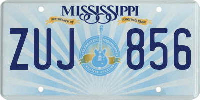 MS license plate ZUJ856