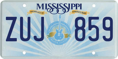 MS license plate ZUJ859