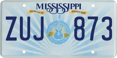 MS license plate ZUJ873
