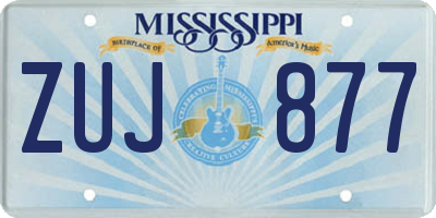 MS license plate ZUJ877