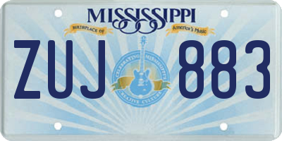 MS license plate ZUJ883