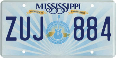 MS license plate ZUJ884