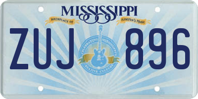 MS license plate ZUJ896