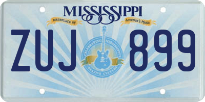 MS license plate ZUJ899