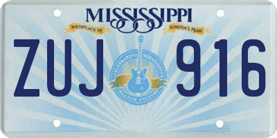 MS license plate ZUJ916