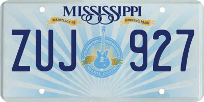 MS license plate ZUJ927