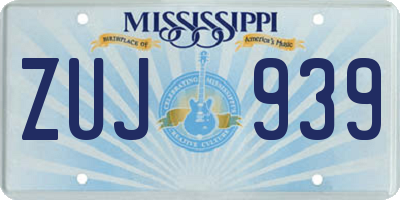 MS license plate ZUJ939