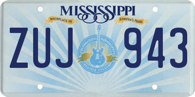 MS license plate ZUJ943