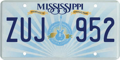 MS license plate ZUJ952