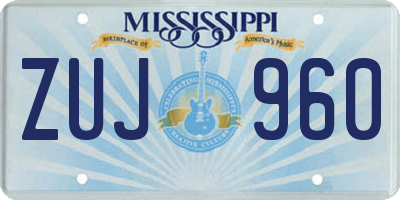 MS license plate ZUJ960