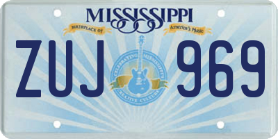 MS license plate ZUJ969