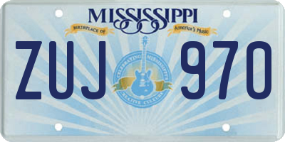 MS license plate ZUJ970