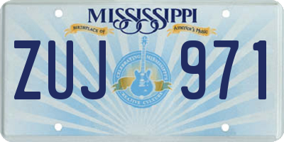 MS license plate ZUJ971