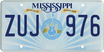 MS license plate ZUJ976