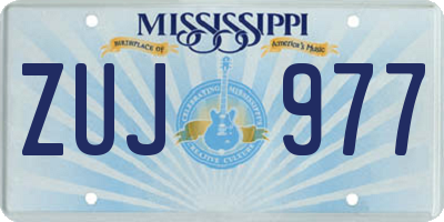 MS license plate ZUJ977