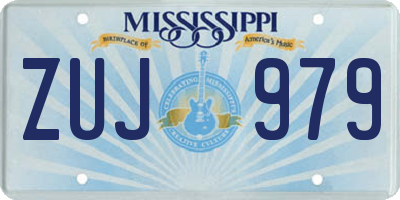 MS license plate ZUJ979