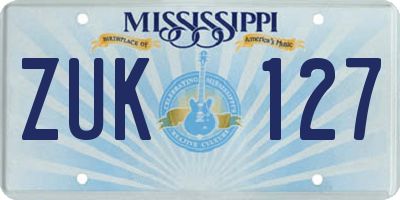 MS license plate ZUK127