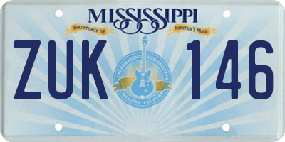 MS license plate ZUK146