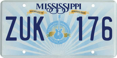 MS license plate ZUK176