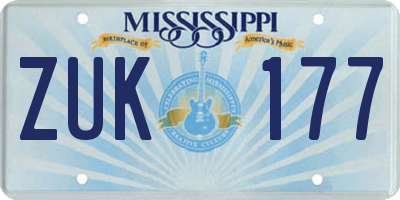 MS license plate ZUK177