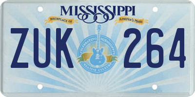 MS license plate ZUK264