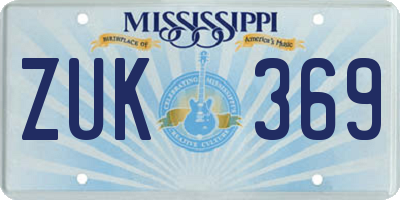 MS license plate ZUK369