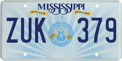 MS license plate ZUK379