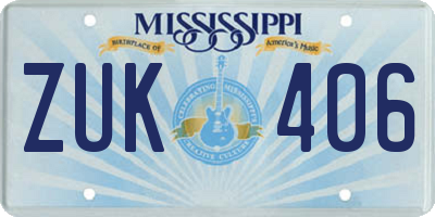 MS license plate ZUK406