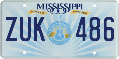MS license plate ZUK486