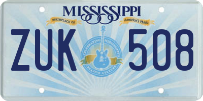 MS license plate ZUK508