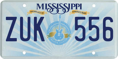 MS license plate ZUK556