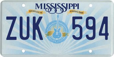 MS license plate ZUK594