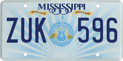 MS license plate ZUK596