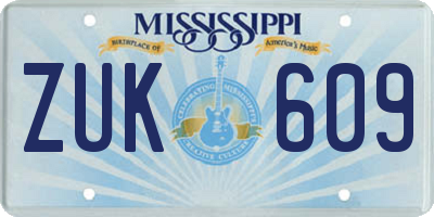 MS license plate ZUK609
