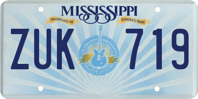 MS license plate ZUK719