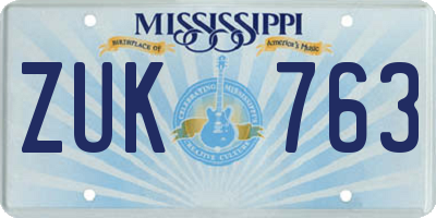 MS license plate ZUK763