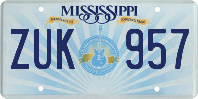 MS license plate ZUK957
