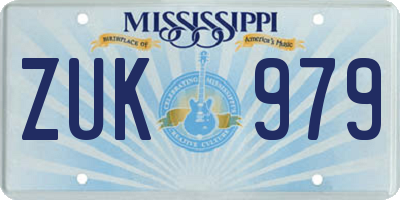 MS license plate ZUK979