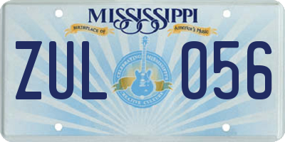 MS license plate ZUL056