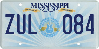 MS license plate ZUL084